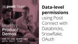 Data-level permissions using Posit Connect (with Databricks, Snowflake, OAuth)